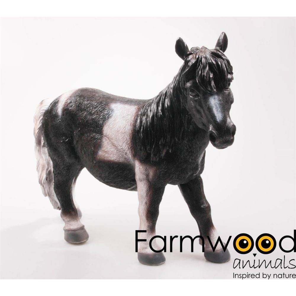 Farmwood Animals - Cheval noir en résine 51 x 16 x 40 cm - Image 2