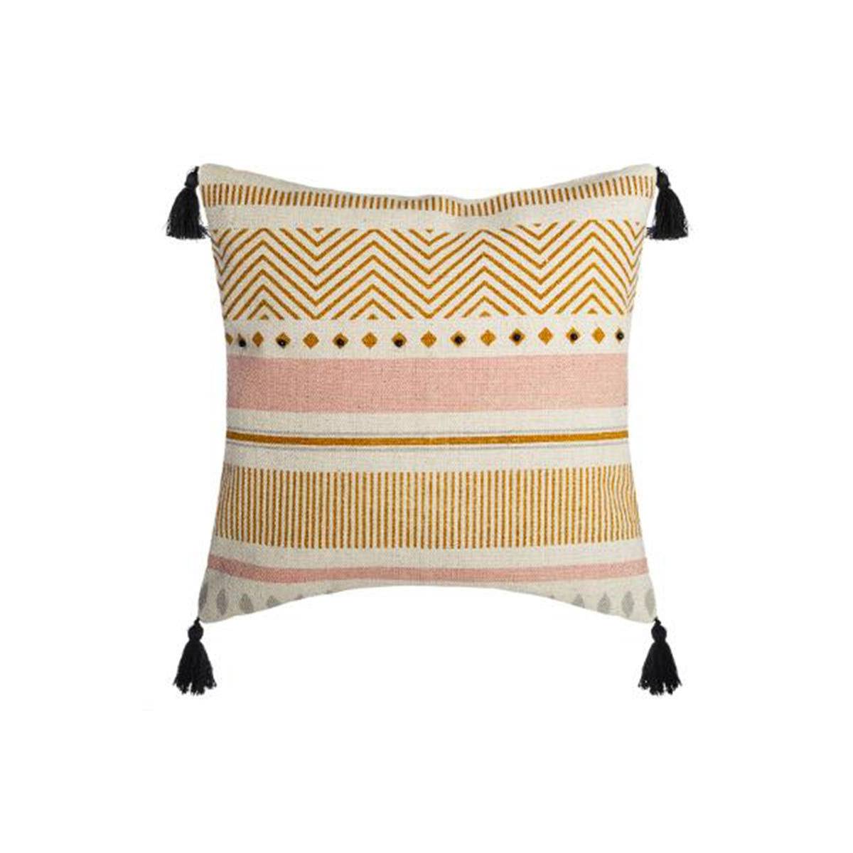 Housse de Coussin "Rayure Perle" 40x40cm Multicolore - Image 1