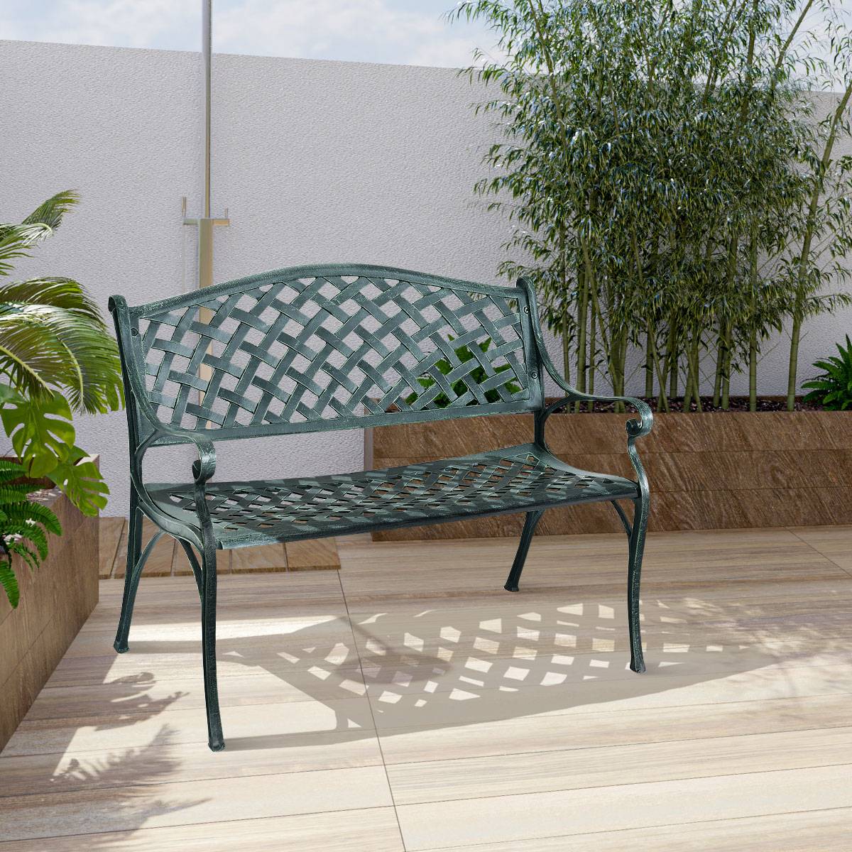 Maison Chic - Banc de Jardin 2-3 Places en Fonte d'Aluminium avec Design Ajouré 103 x 64 x 83 cm pour Terrasse/Cour/Balcon/Pelouse/Parc - Image 2