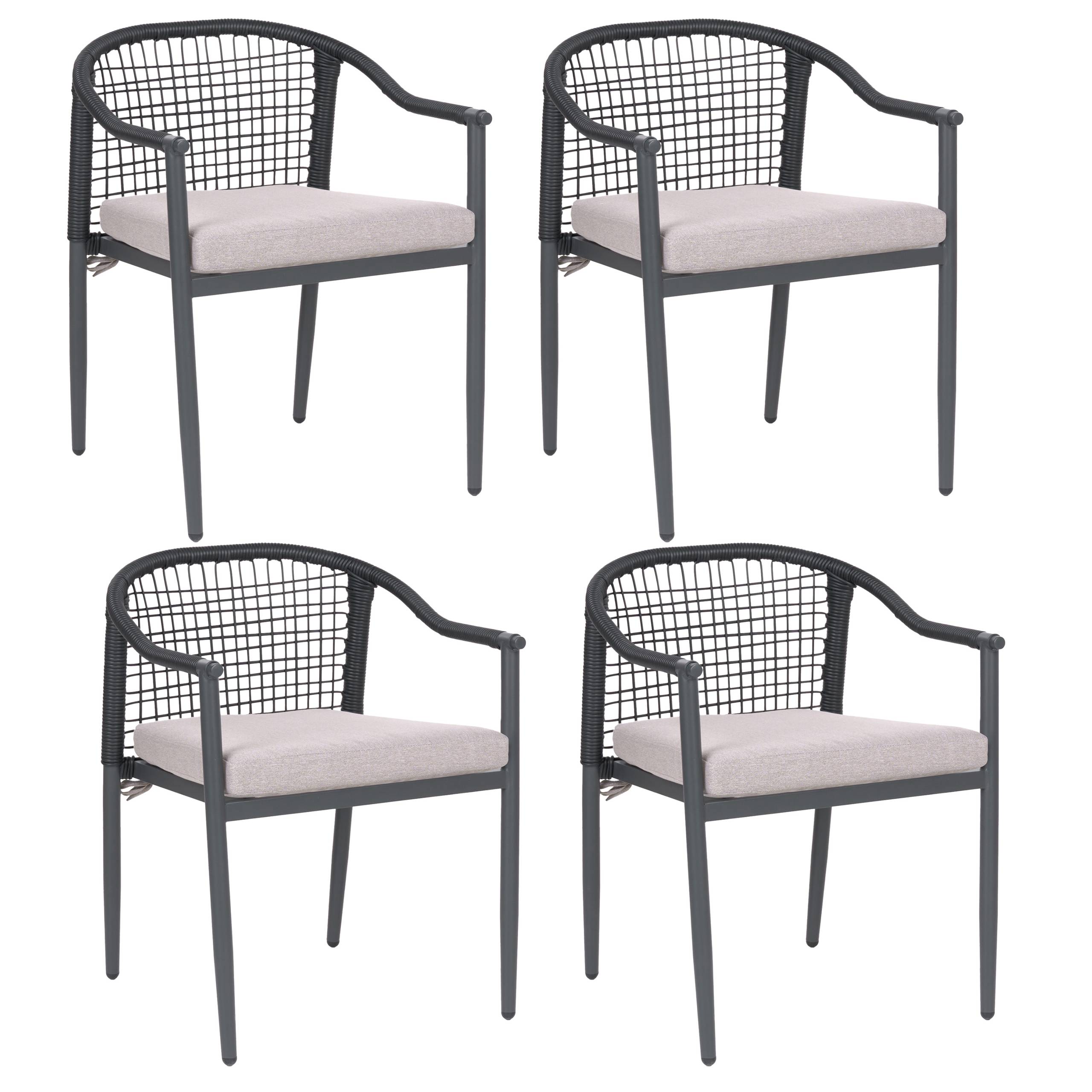 Beliani - Chaise de jardin Aluminium Noir OZZERO - Beliani - Image 2