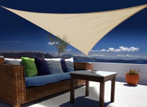 Voile d'ombrage triangulaire 3 x 3 x 3 m - Sable - Jardiline