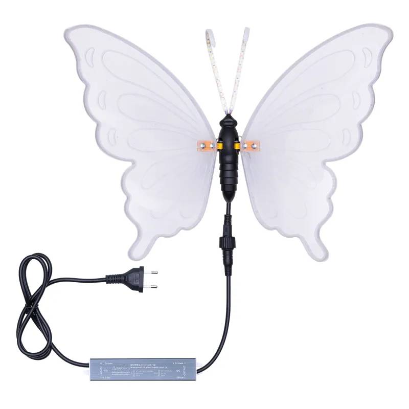 Lotti - Papillon lumineux LED 60cm Ailes Mobiles Blanc Chaud Transparent Décoration Jardin Lotti - Image 4