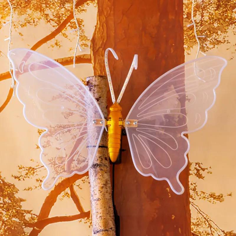 Lotti - Papillon lumineux LED 60cm Ailes Mobiles Blanc Chaud Transparent Décoration Jardin Lotti - Image 5