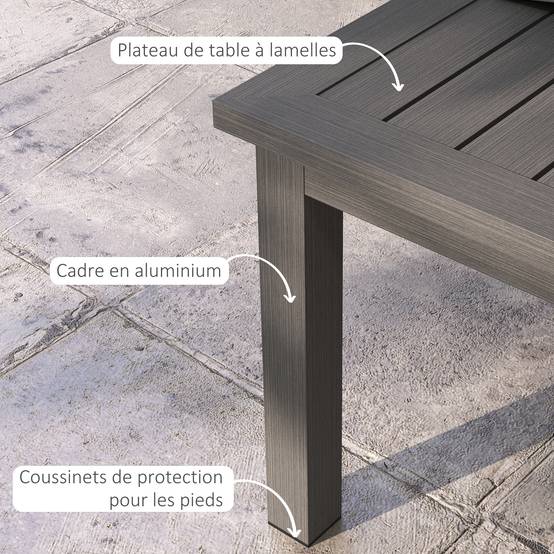 PANGIVO - Table basse de jardin aluminium marron 100 x 60 x 37 cm - PANGIVO - Image 7