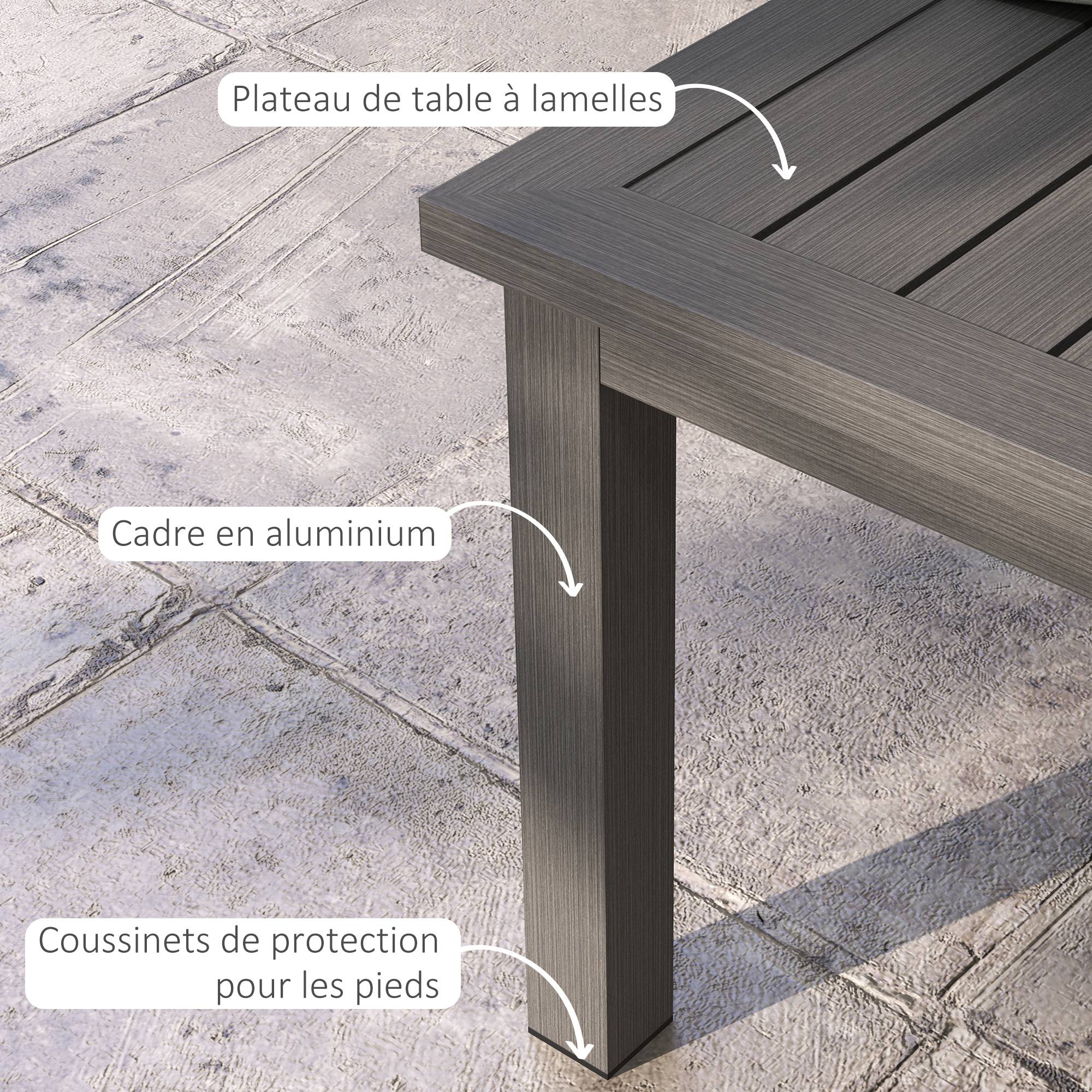 PANGIVO - Table basse de jardin aluminium marron 100 x 60 x 37 cm - PANGIVO - Image 7