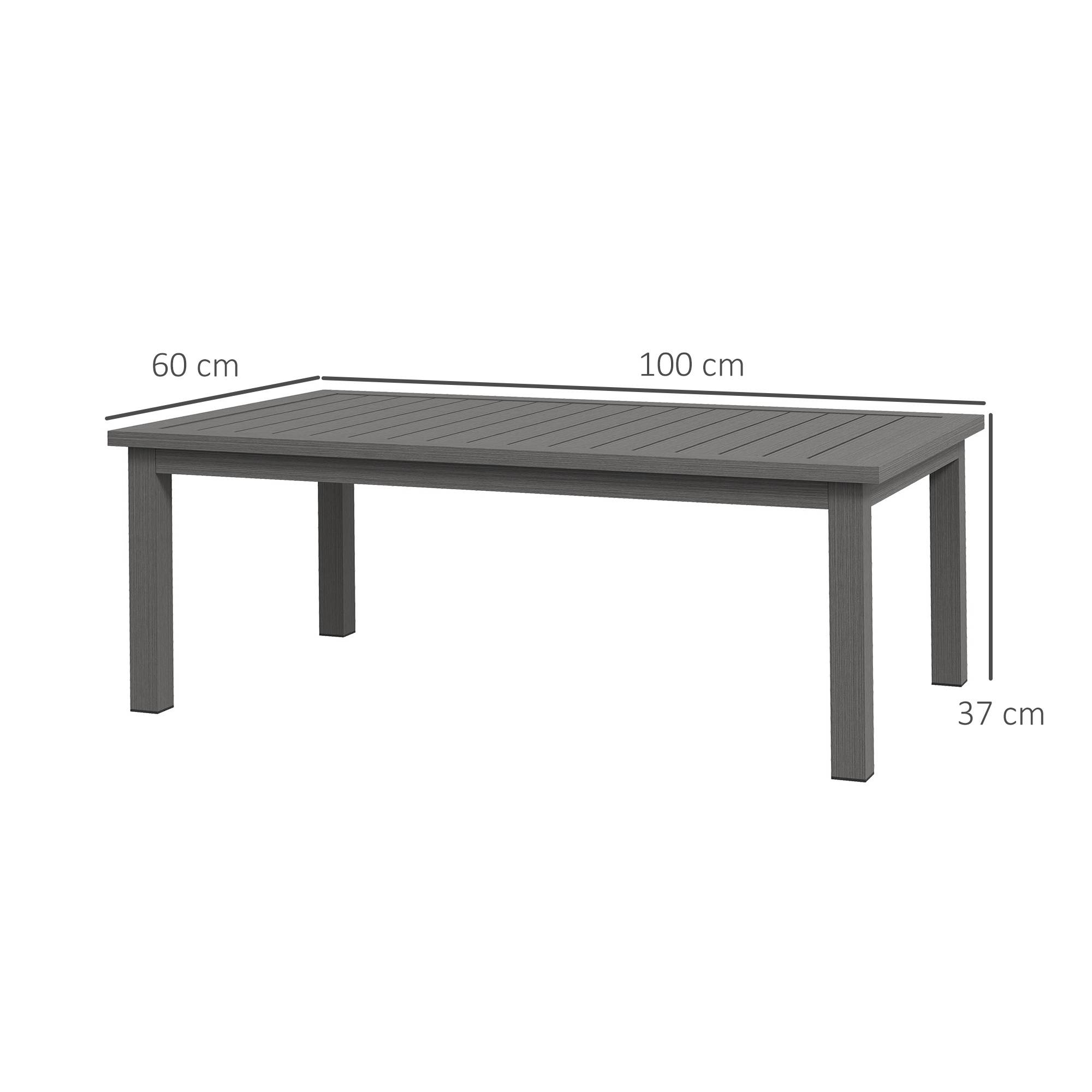 PANGIVO - Table basse de jardin aluminium marron 100 x 60 x 37 cm - PANGIVO - Image 5