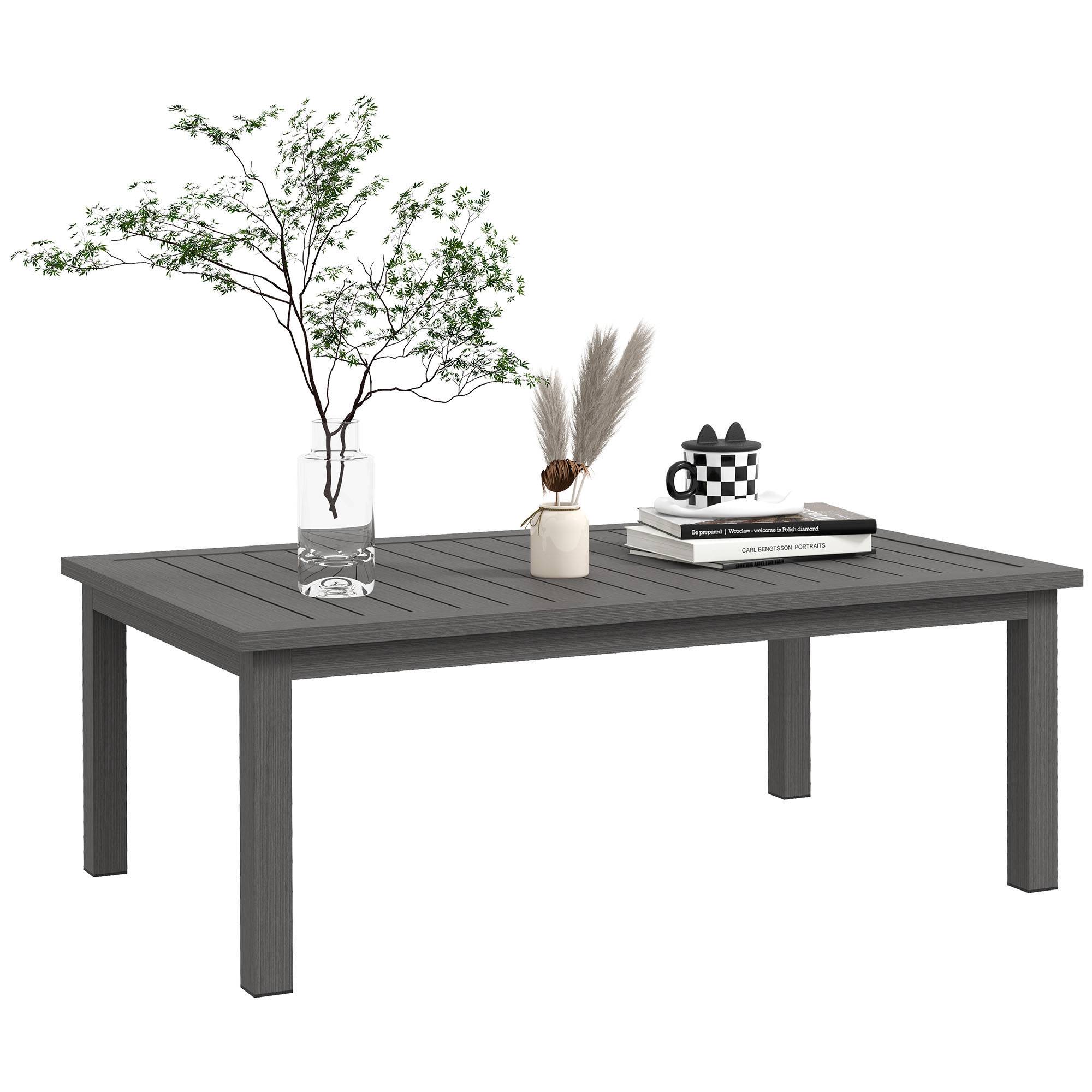 PANGIVO - Table basse de jardin aluminium marron 100 x 60 x 37 cm - PANGIVO - Image 1