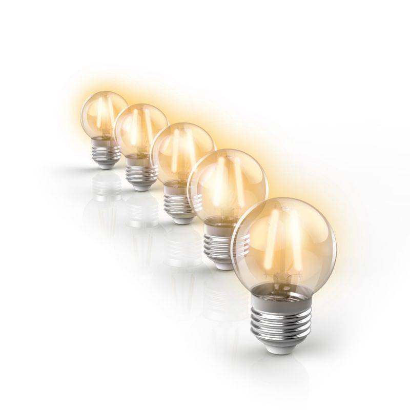 Xanlite - Lot de 5 Ampoules LED 'Vintage', Culot E27, Blanc Chaud, Spécial Extérieur (IP45) - PACK5RFDV400PA - Image 1