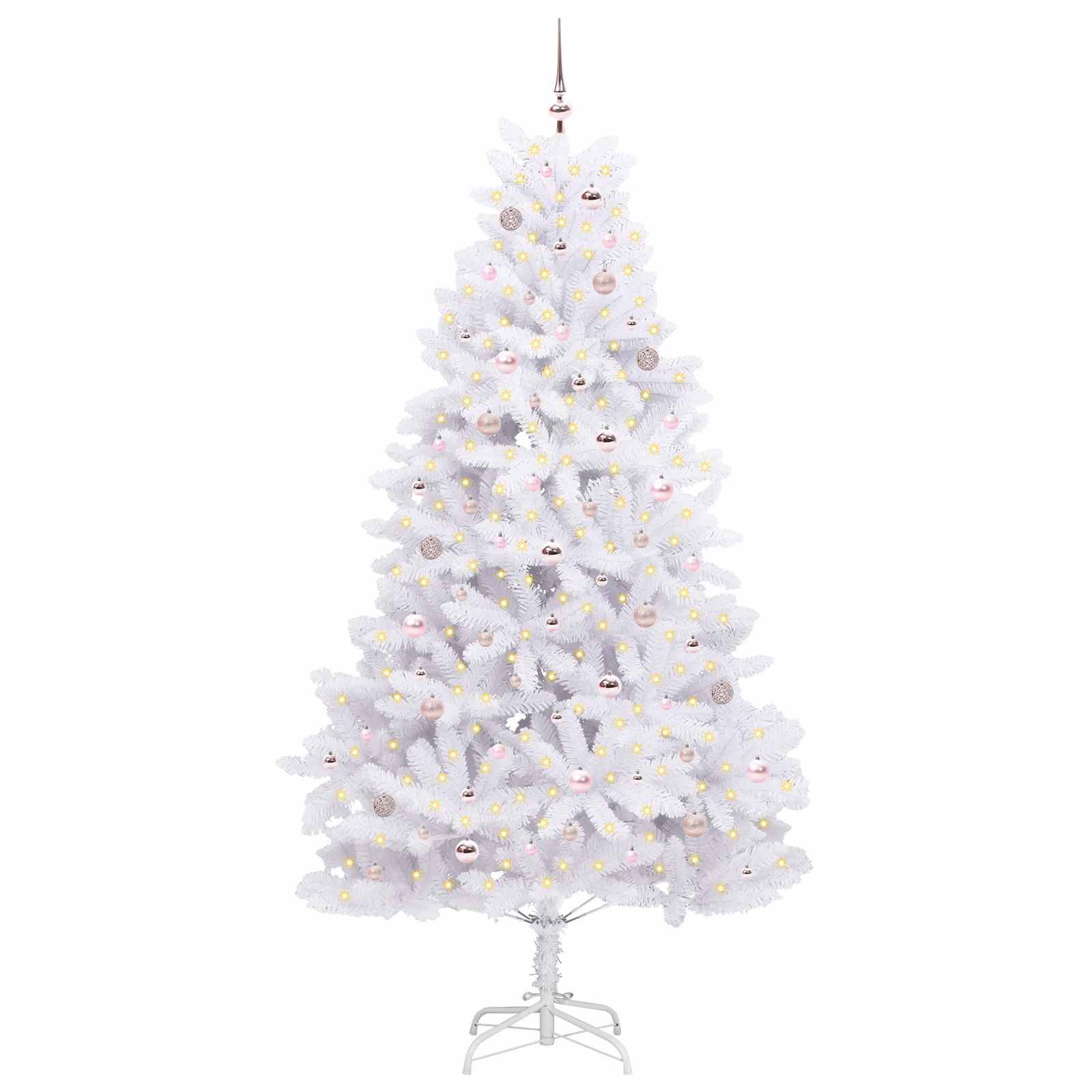 Sapin de Noël | Arbre de Noël Artificiel à Branches Articulées Blanc 240 cm Maison Chic - Image 3