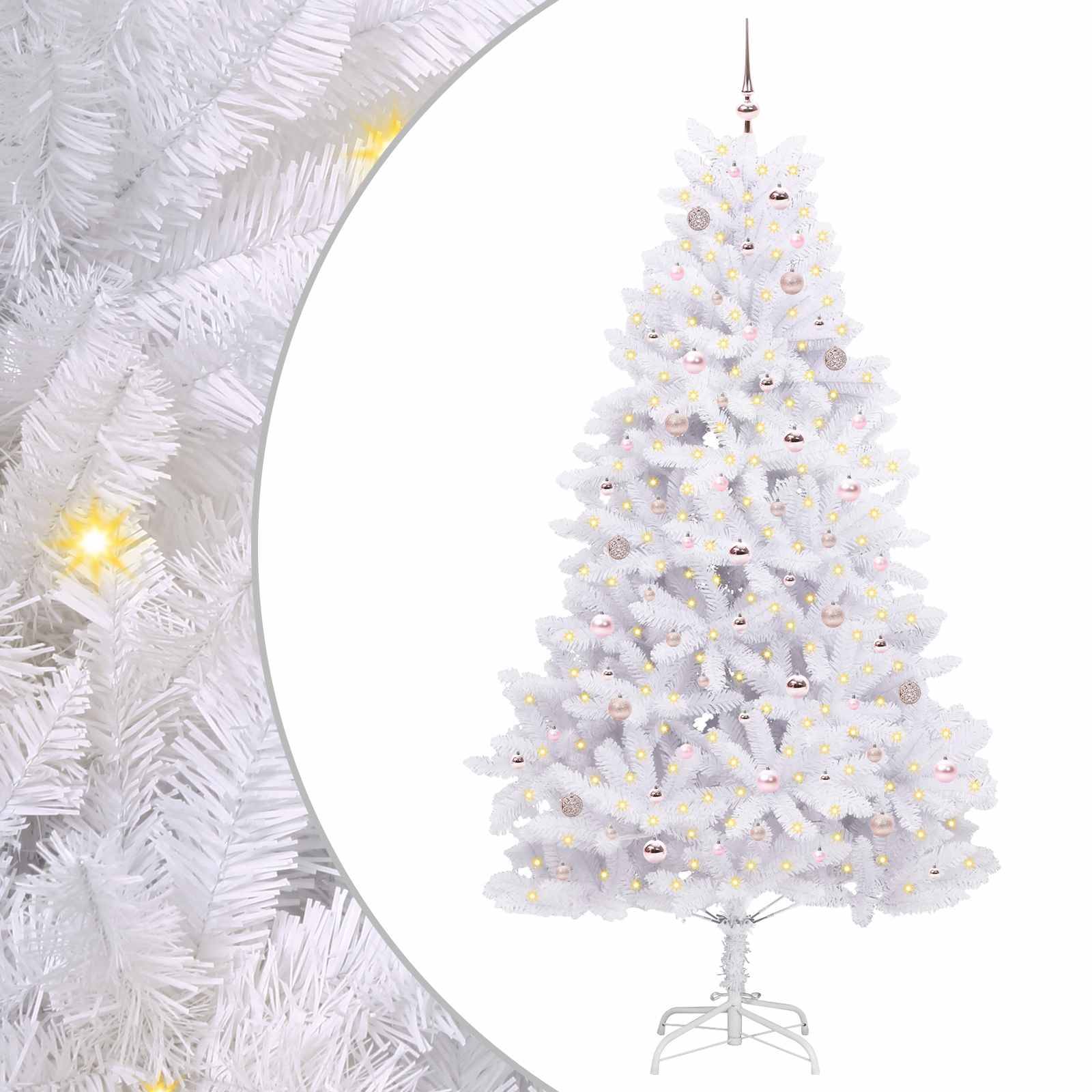 Sapin de Noël | Arbre de Noël Artificiel à Branches Articulées Blanc 240 cm Maison Chic - Image 1