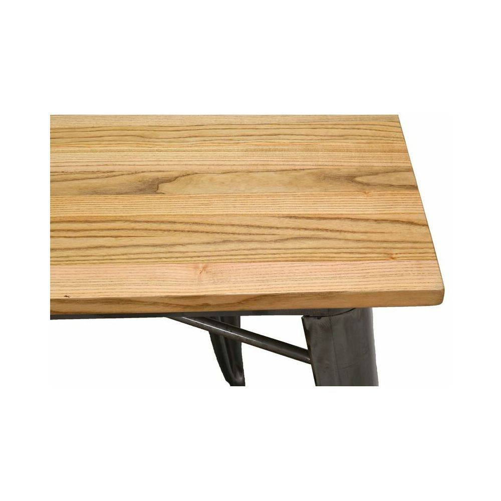 Aubry Gaspard - Table à manger indus en métal et bois - Image 3