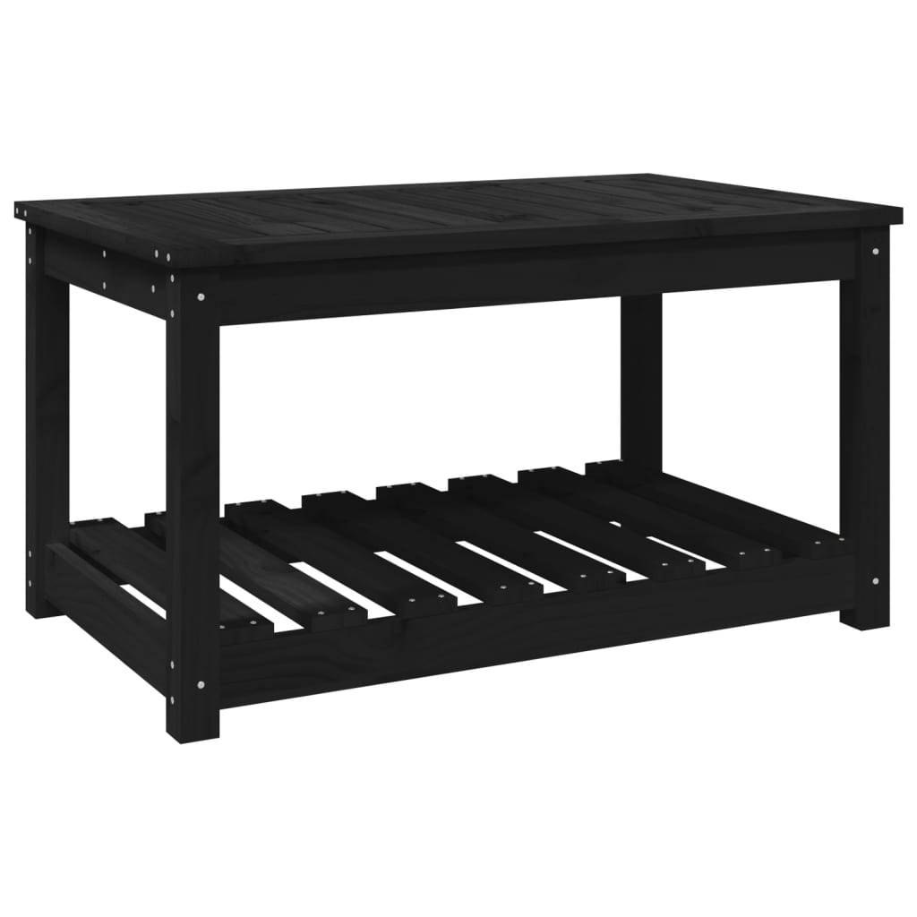 Table de Salon de Jardin Noire avec Étagère 82,5x50,5cm en Bois de Pin – ComfortXL Outdoor Living - Image 2