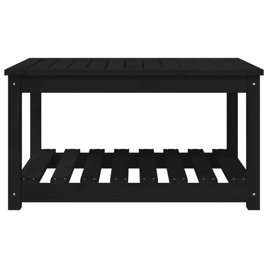 Table de Salon de Jardin Noire avec Étagère 82,5x50,5cm en Bois de Pin – ComfortXL Outdoor Living - Image 5