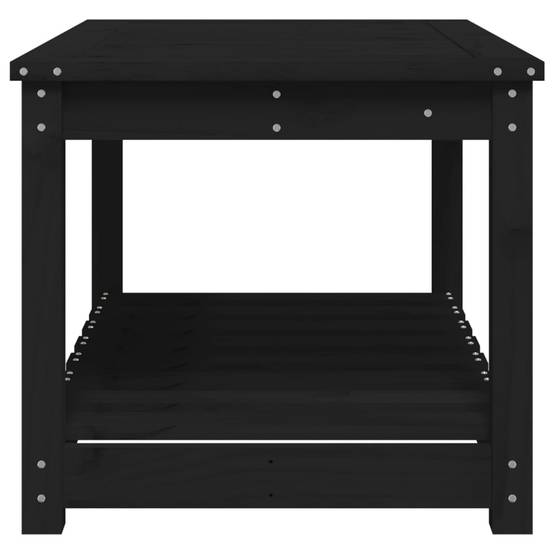 Table de Salon de Jardin Noire avec Étagère 82,5x50,5cm en Bois de Pin – ComfortXL Outdoor Living - Image 6