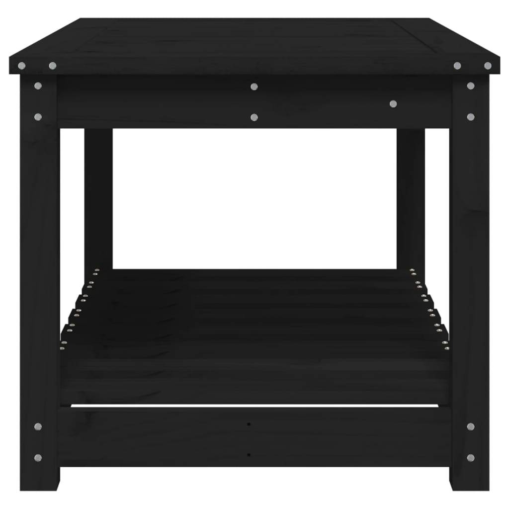 Table de Salon de Jardin Noire avec Étagère 82,5x50,5cm en Bois de Pin – ComfortXL Outdoor Living - Image 6