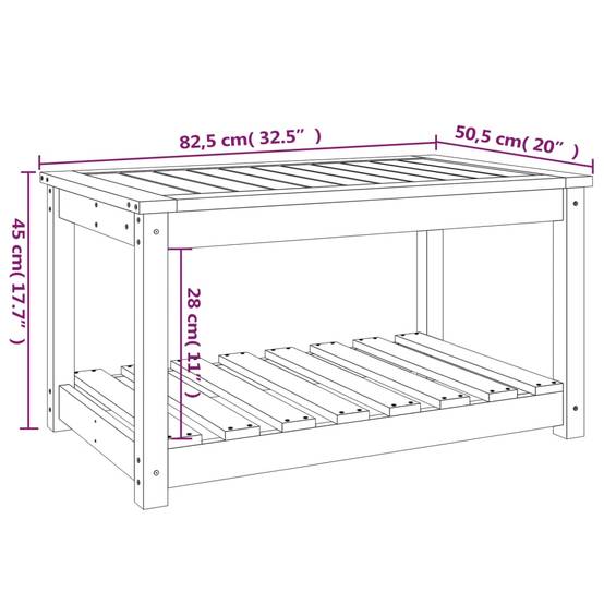 Table de Salon de Jardin Noire avec Étagère 82,5x50,5cm en Bois de Pin – ComfortXL Outdoor Living - Image 8