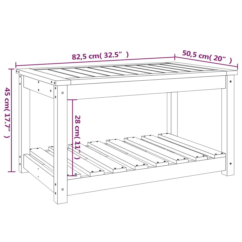 Table de Salon de Jardin Noire avec Étagère 82,5x50,5cm en Bois de Pin – ComfortXL Outdoor Living - Image 8