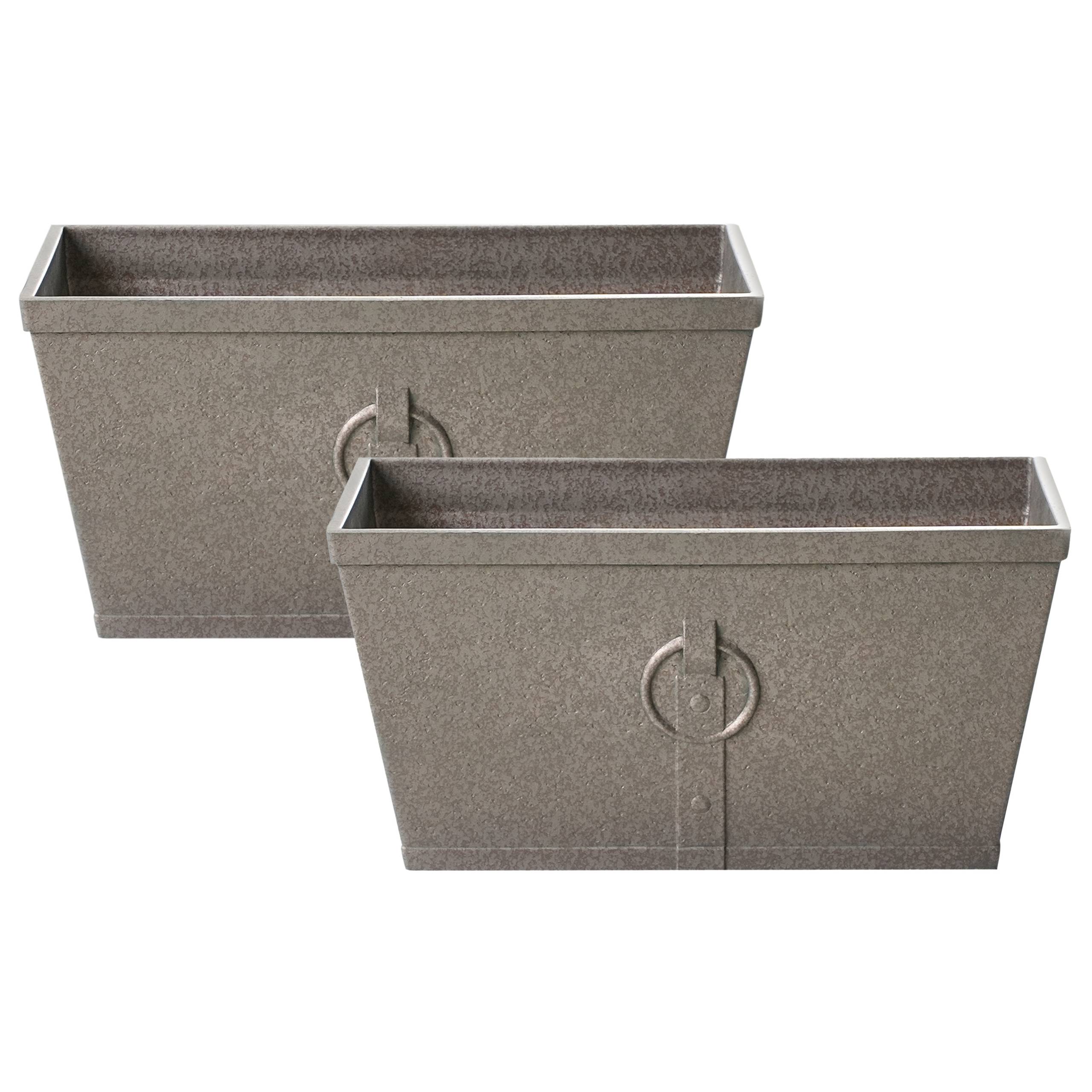 Beliani - Cache-pot d'extérieur Fibre d'argile Gris PORIA - Beliani - Image 2