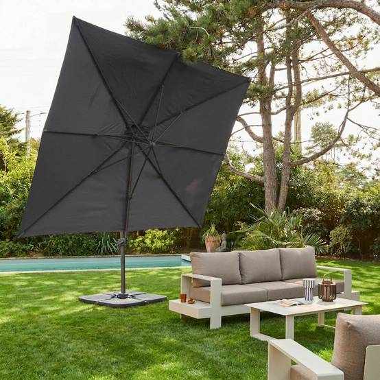 sweeek - Parasol déporté rectangulaire 3x4m – Antibes – gris – parasol déporté. inclinable. rabattable et rotatif à 360° | sweeek - Image 5