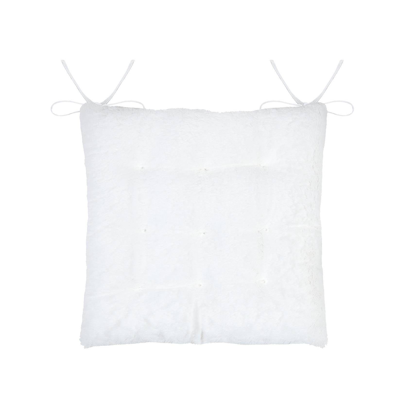 Lovely Casa - Galette de chaise imitation fourrure - LOVELY CASA - Polyester - Blanc - Image 1