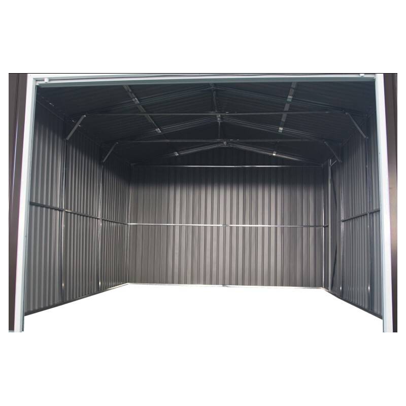 Garage métal 15,14m² porte enroulable acier galvanisé X-METAL anthracite - Image 7