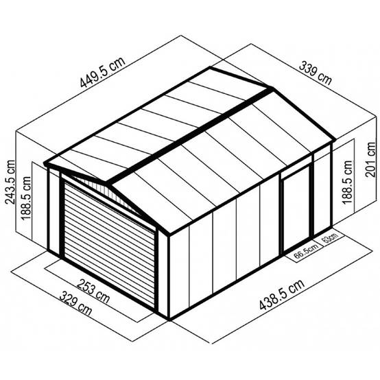 X-Metal - Garage métal 15,14m² porte enroulable acier galvanisé X-METAL anthracite - Image 3