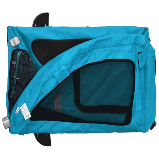 Remorque de vélo pour animaux tissu Oxford et fer bleu 124.5 x 63.5 x 66 cm - PANGIVO - Image 9