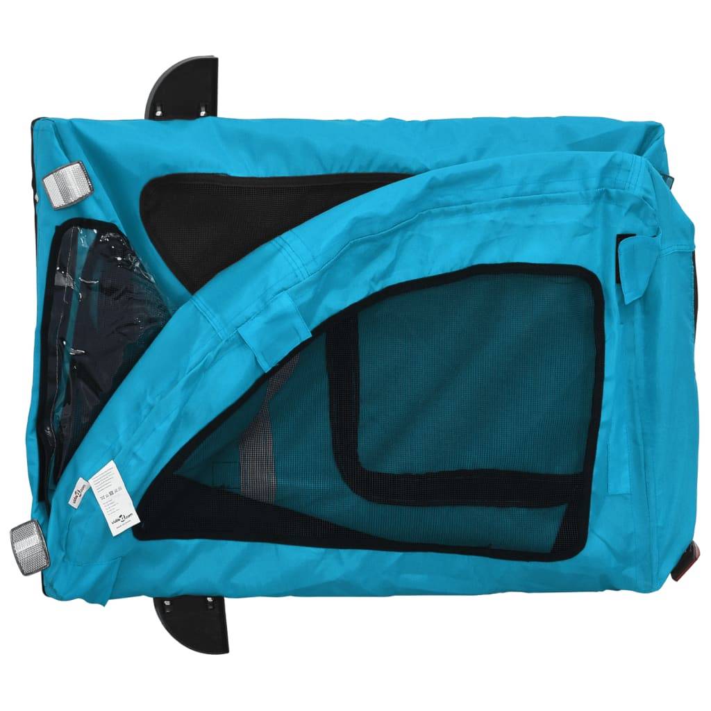 Remorque de vélo pour animaux tissu Oxford et fer bleu 124.5 x 63.5 x 66 cm - PANGIVO - Image 9