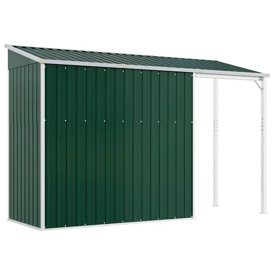 Abri Jardin Métal Acier Galvanisé Bûcher Rangement Extérieur 277x107cm Vert - ComfortXL Outdoor Living - Image 6