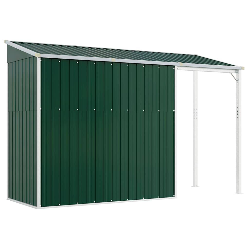 Abri Jardin Métal Acier Galvanisé Bûcher Rangement Extérieur 277x107cm Vert - ComfortXL Outdoor Living - Image 6