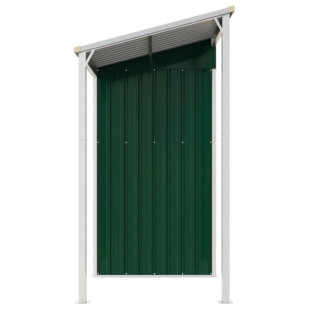 Abri Jardin Métal Acier Galvanisé Bûcher Rangement Extérieur 277x107cm Vert - ComfortXL Outdoor Living - Image 5