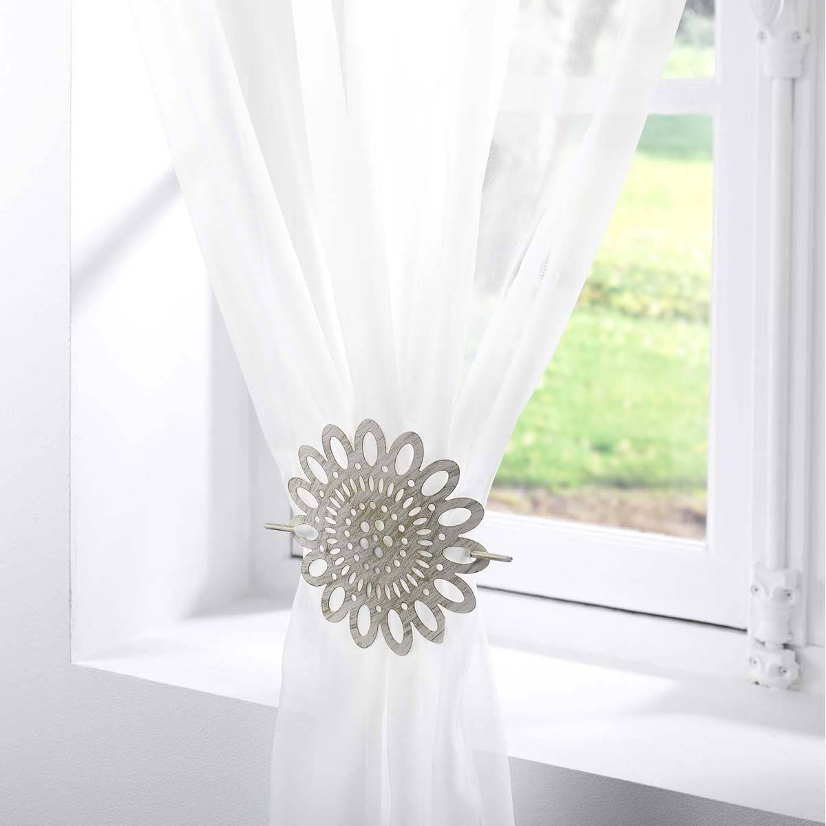 Embrasse de Rideau Broche "Mandy" 17cm Blanc - Image 3