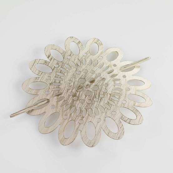 Embrasse de Rideau Broche "Mandy" 17cm Blanc - Image 2