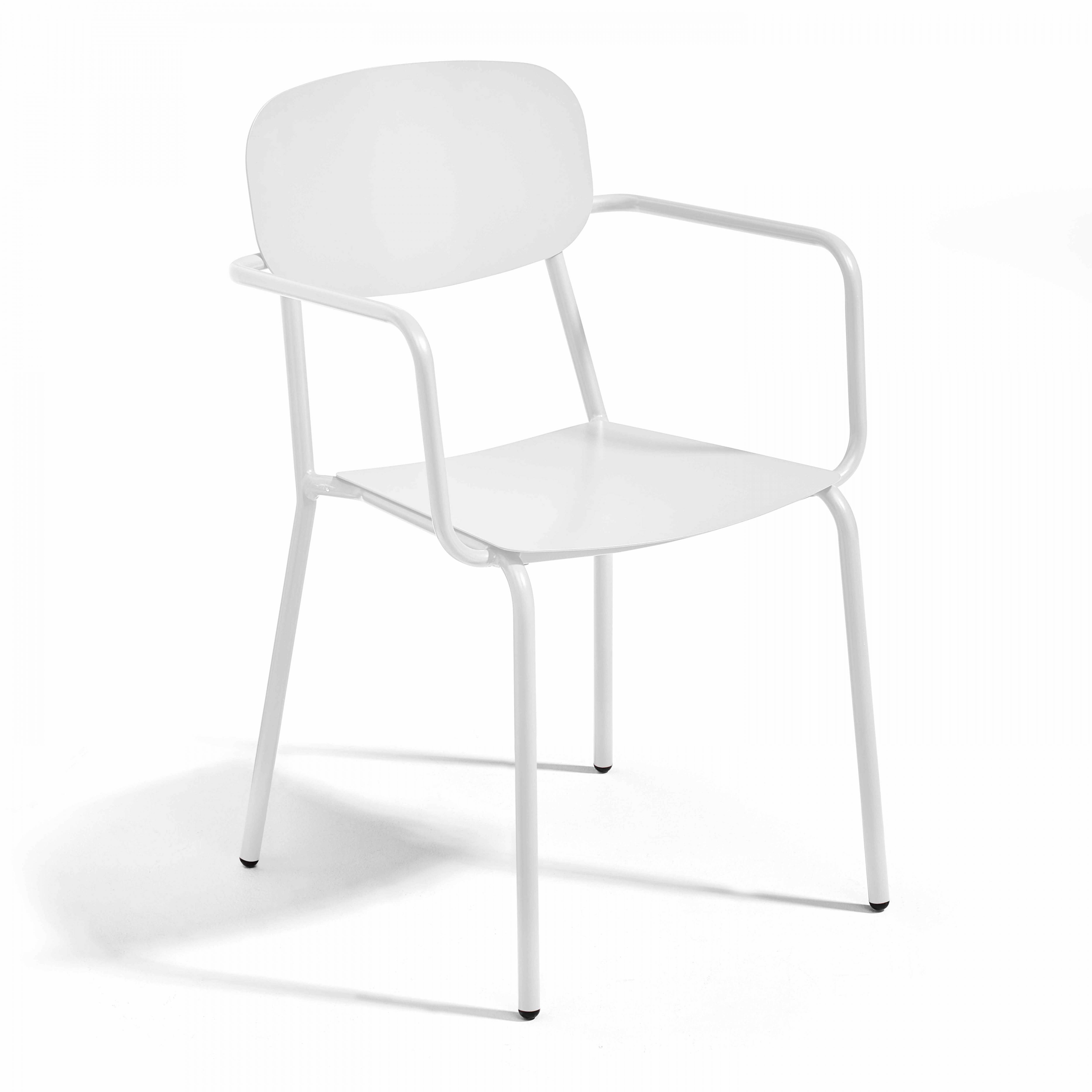 Oviala - Ensemble table de jardin et 4 fauteuils en aluminium blanc Bristol - Oviala - Image 5