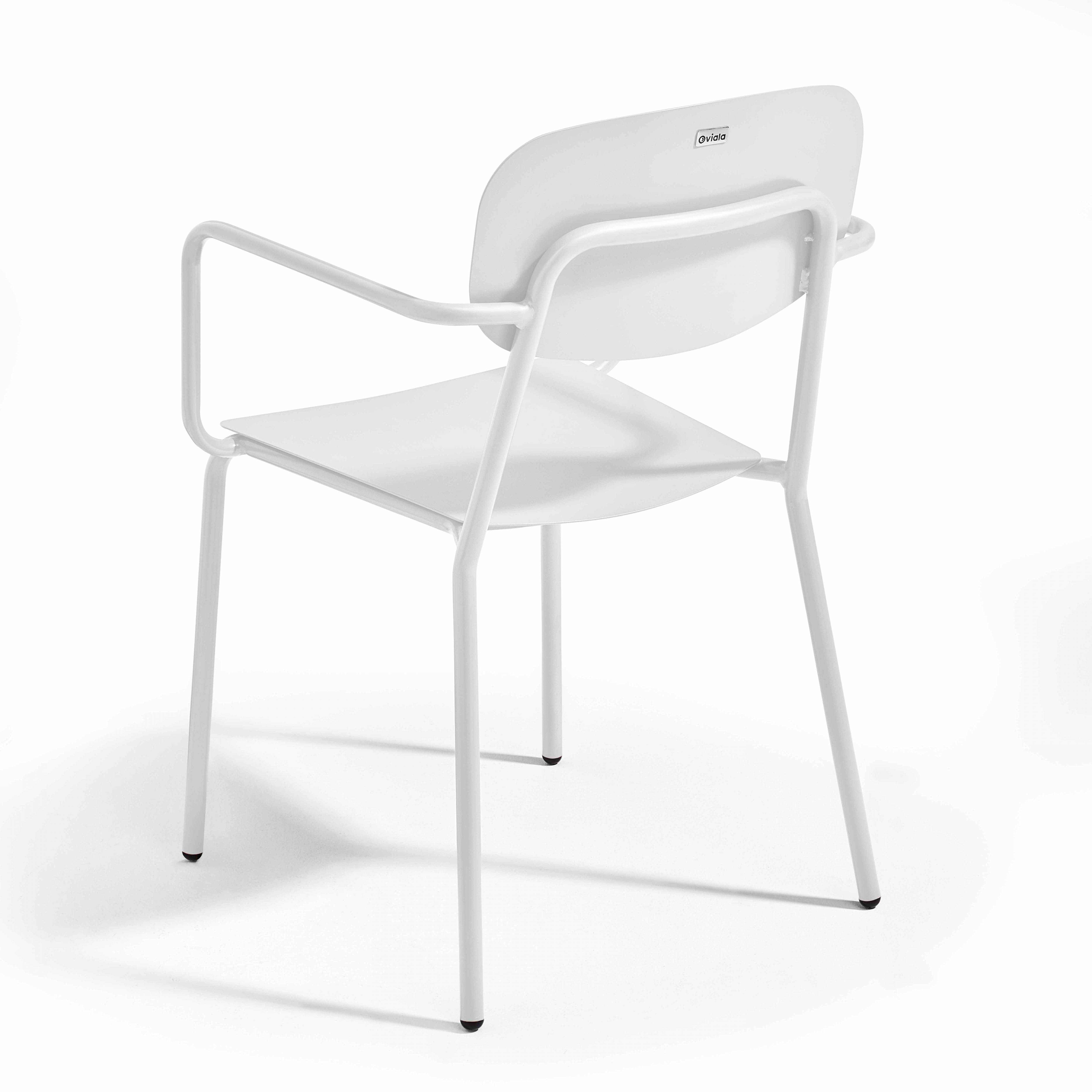 Oviala - Ensemble table de jardin et 4 fauteuils en aluminium blanc Bristol - Oviala - Image 6