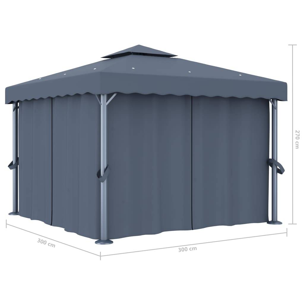 Tonnelle Aluminium Anthracite 3 x 3 x 2.65 m - PANGIVO - Image 6