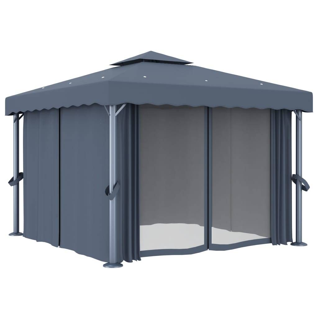 Tonnelle Aluminium Anthracite 3 x 3 x 2.65 m - PANGIVO - Image 2