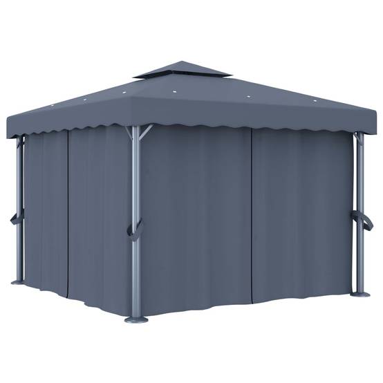 Tonnelle Aluminium Anthracite 3 x 3 x 2.65 m - PANGIVO - Image 1