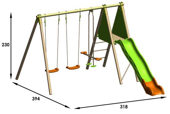 Station de jeux Techwood OPTIMA Trigano 2,30 m avec toboggan - Image 3