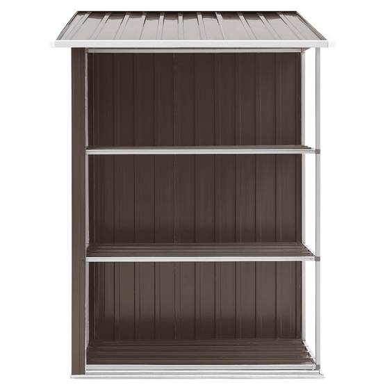 Abri de jardin cabane cabanon maison de stockage remise extérieur hangar outils robuste avec étagère 205 x 130 x 183 cm Fer marron - Image 5