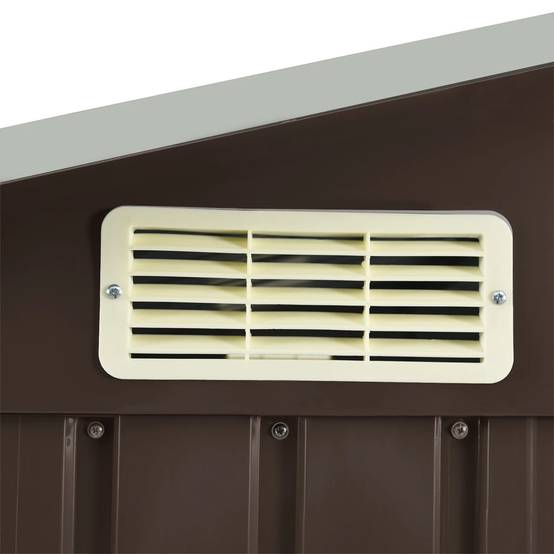 Abri de jardin cabane cabanon maison de stockage remise extérieur hangar outils robuste avec étagère 205 x 130 x 183 cm Fer marron - Image 6