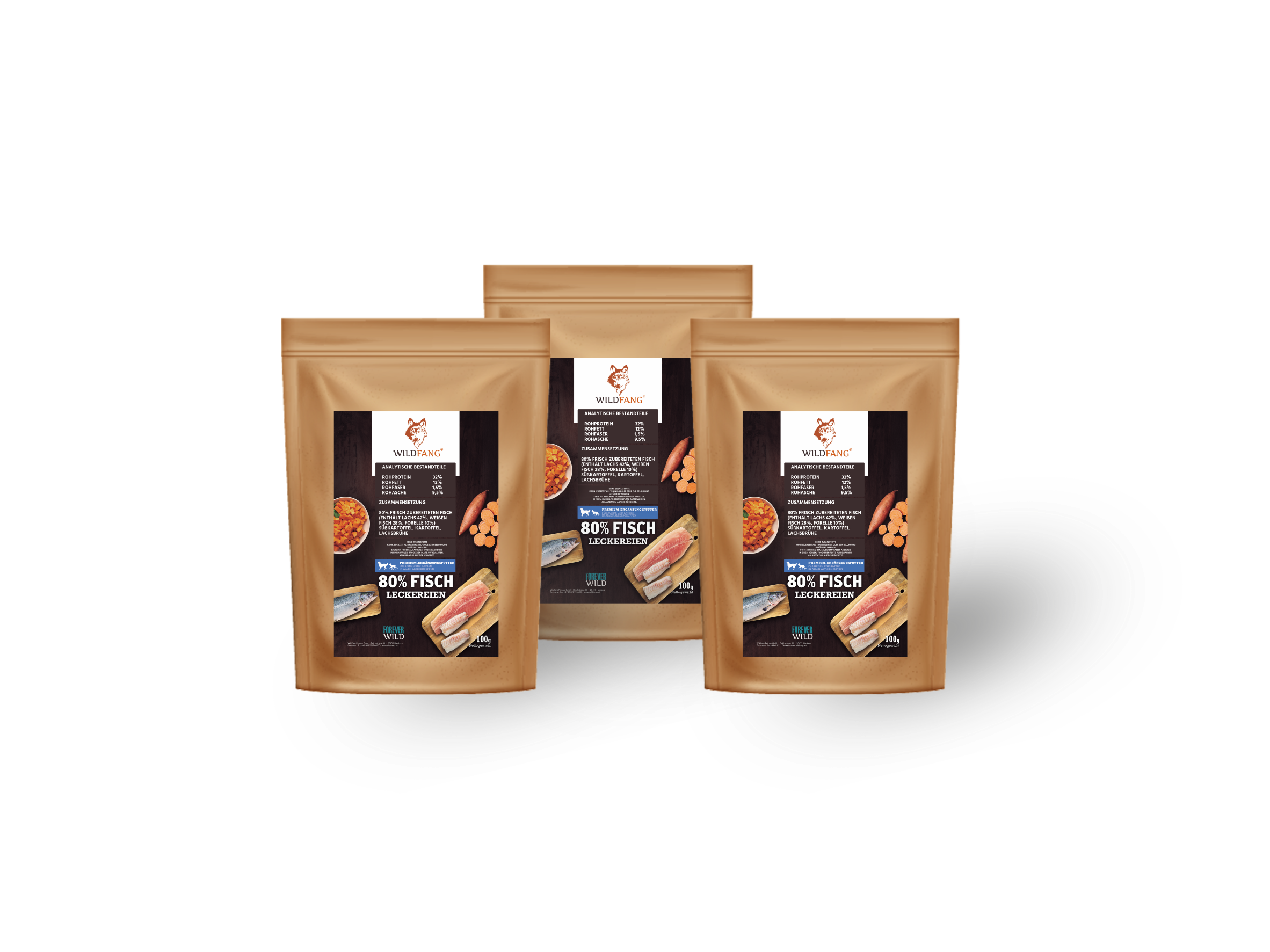 Wildfang - Wildfang - Snacks avec 80% de poisson - sans céréales - 3 x 100g - Image 1