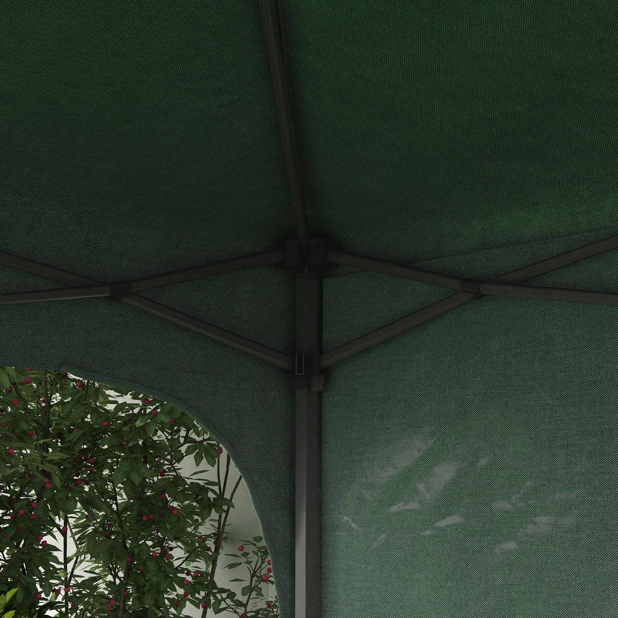 Gazebo de jardin 3x3m avec hauteur réglable, 1 paroi latérale étanche, 4 sacs de sable et sac de transport (vert) - Image 10