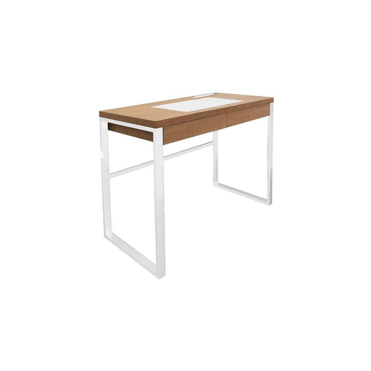 The Home Deco Factory - Bureau industriel en bois et métal avec tiroir - Image 1