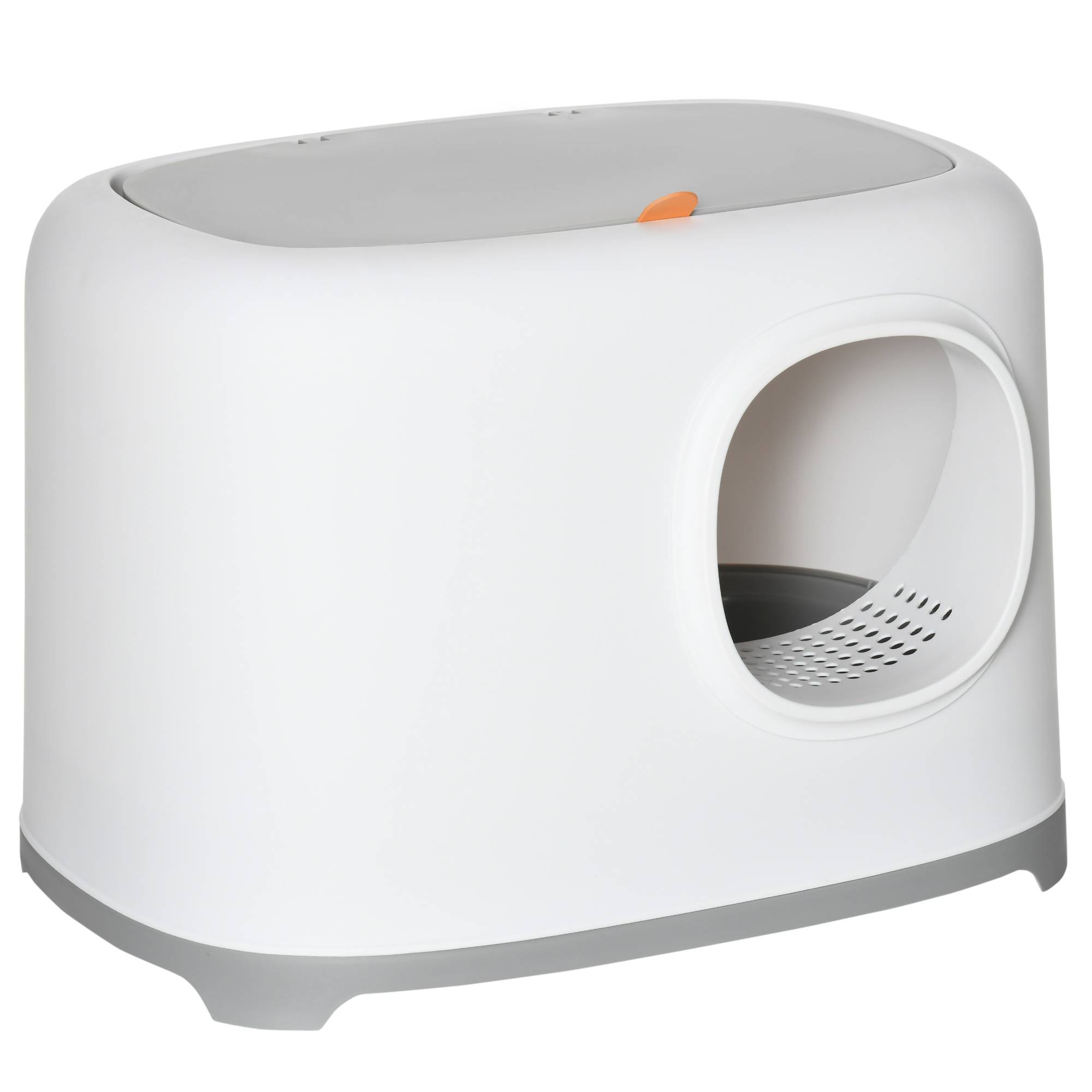 ComfortXL - Maison de toilette chat Plastique Pour intérieur Litière fermée avec pelle Blanc - ComfortXL Outdoor Living - Image 1