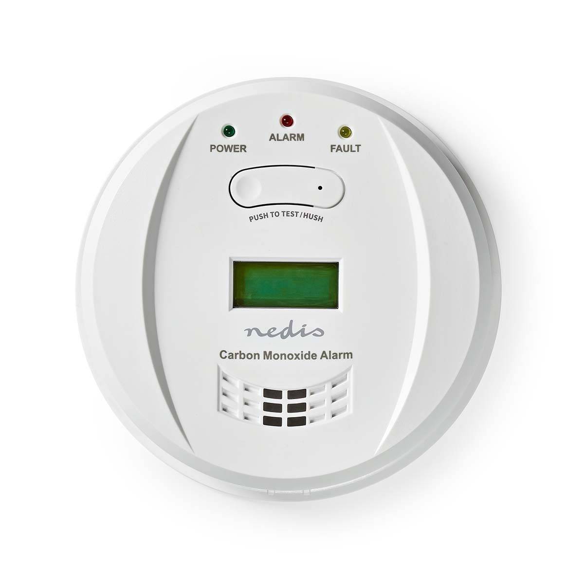 Détecteur de Monoxyde de Carbone CO écran Alarme 85dB 2 piles AA incluses Bouton Test/Silence Nedis - Image 4