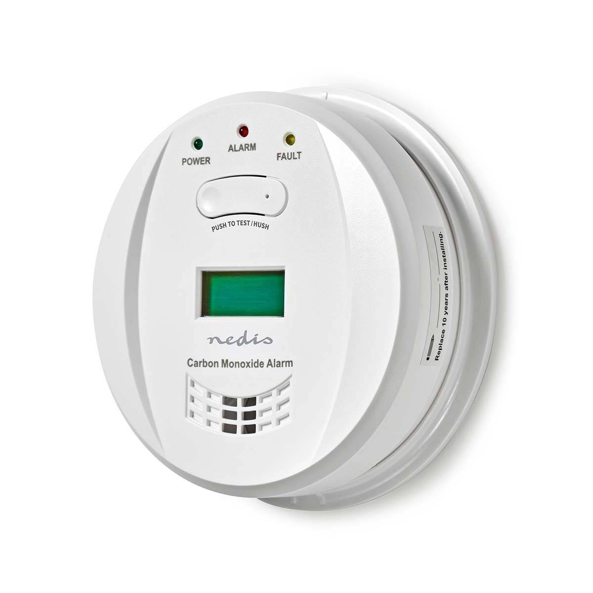 Détecteur de Monoxyde de Carbone CO écran Alarme 85dB 2 piles AA incluses Bouton Test/Silence Nedis - Image 6