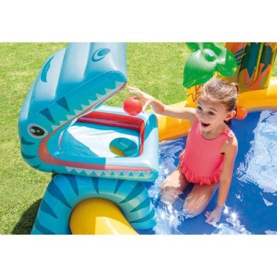 Intex - Aire de jeux gonflable - INTEX - Jurrasic - 272 Litres - 2 ans et + - 249 x 191 x 109 cm - Inclus : 6 balles colorées - Image 4