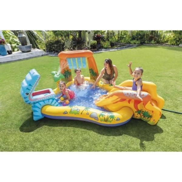 Intex - Aire de jeux gonflable - INTEX - Jurrasic - 272 Litres - 2 ans et + - 249 x 191 x 109 cm - Inclus : 6 balles colorées - Image 5