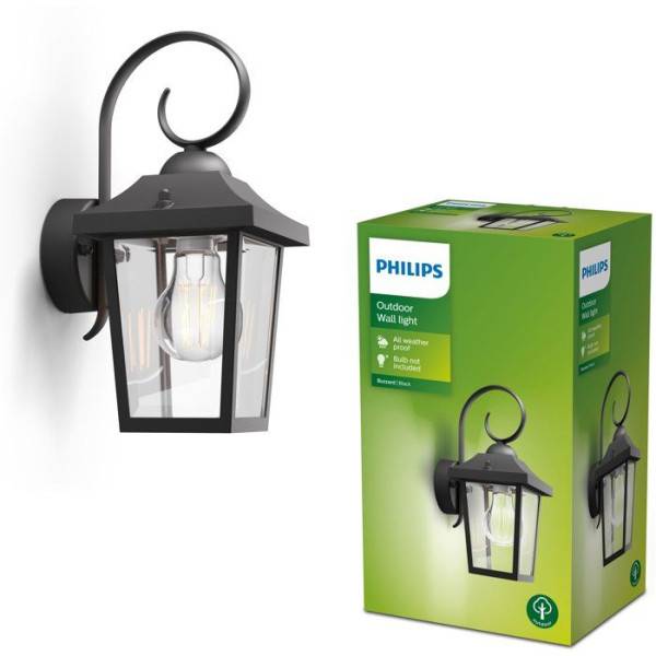 Philips - Applique murale extérieure - PHILIPS - Buzzard - Noir - IP44 - Image 2